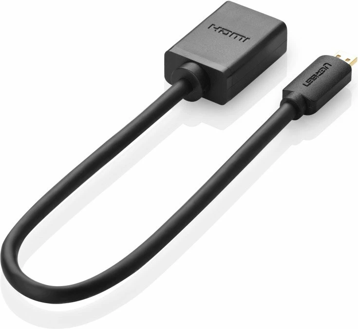 Kabllo adapter HDMI Ugreen 20134, micro HDMI 19 pin, 20cm, e zezë