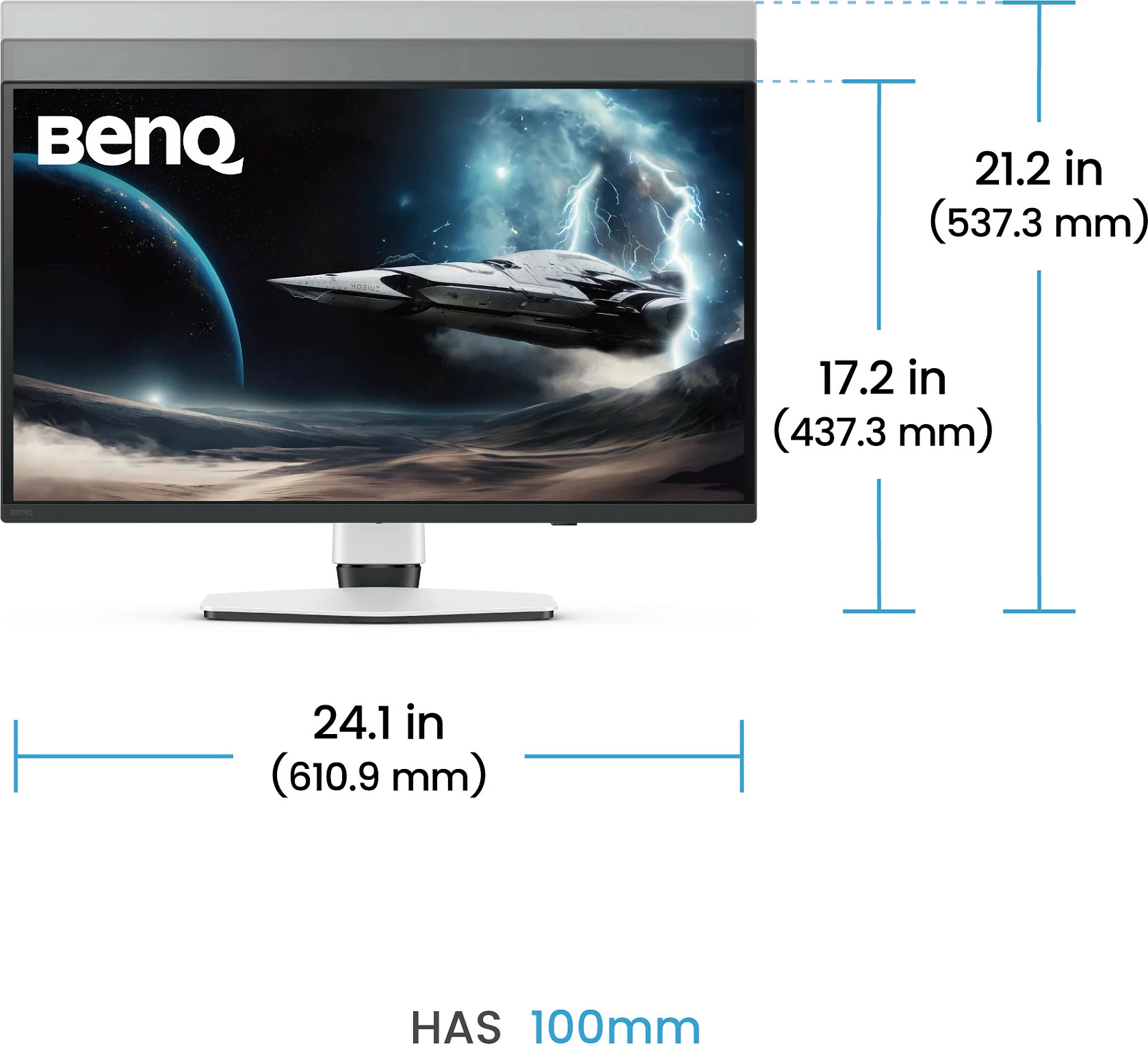 Monitor gaming BenQ MOBIUZ EX271UZ, 26.5", 4K OLED, 240Hz, FreeSync Premium Pro, KVM, zi/bardhë