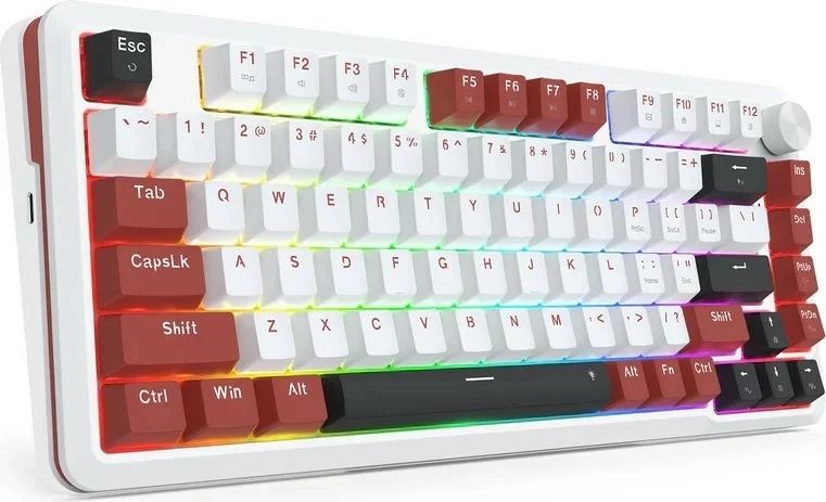 Tastierë gaming Redragon K721WRB-RGB-M Stormhunter, 75%, RGB, Hot-Swap, e bardhë