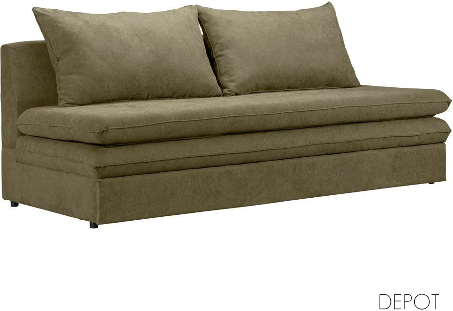Krevati divan GIRASOLE, 3 vende, ngjyrë kaki ASTI 28, 200x87x90