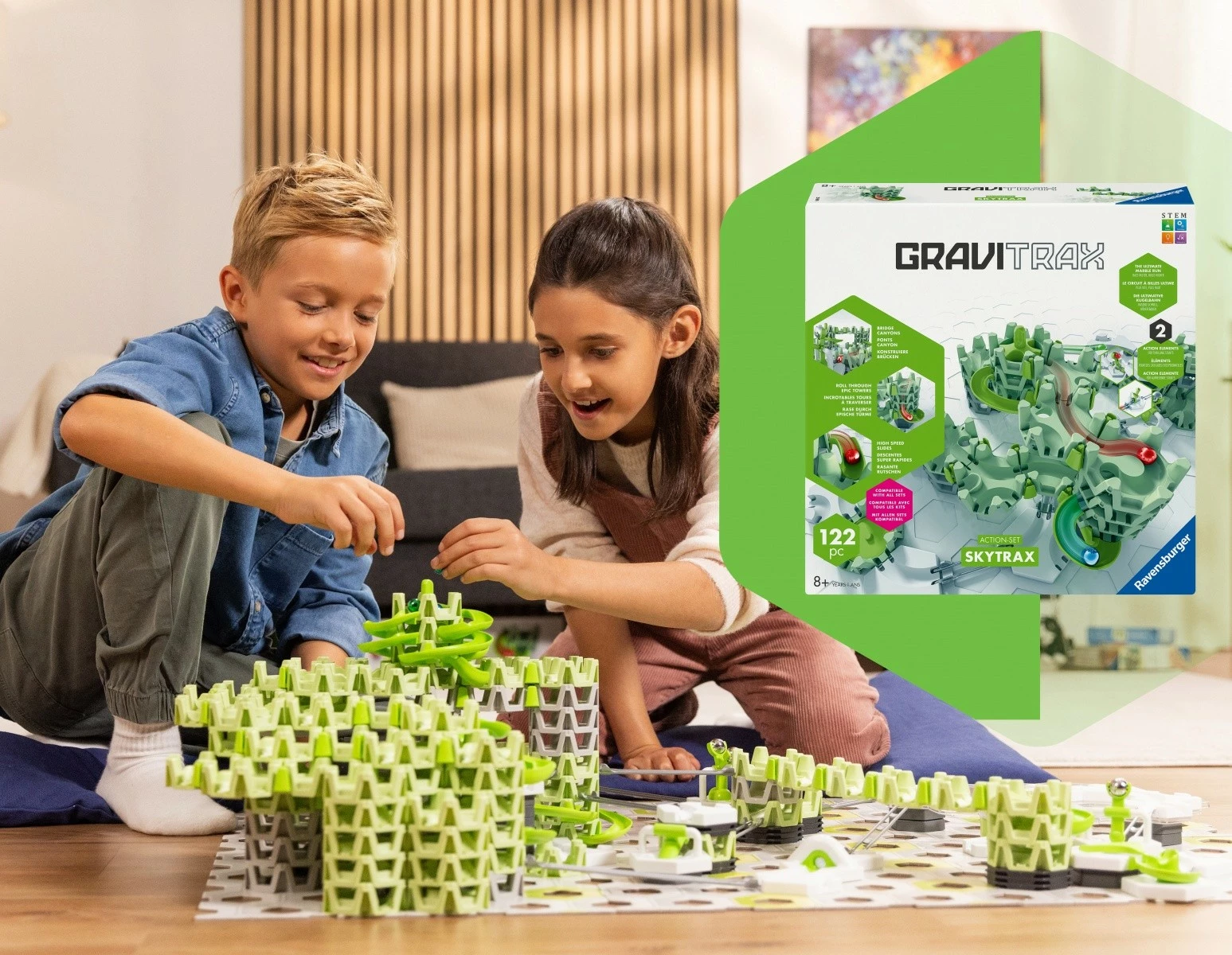 Set ndërtimi Gravitrax Skytrax M Starter, Ravensburger, 122 pjesë