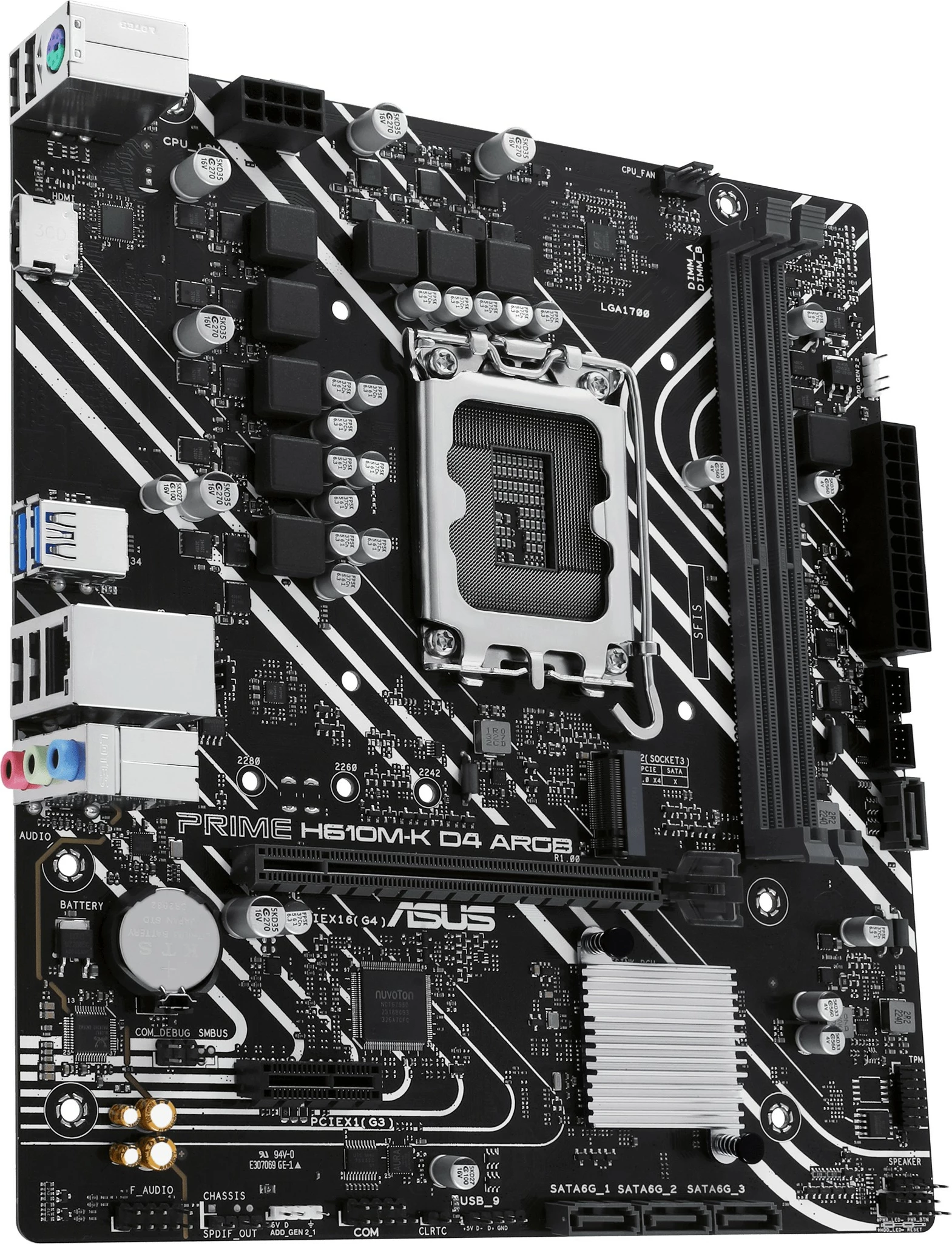 Pllakë amë ASUS PRIME H610M-K D4 ARGB, Intel, LGA 1700, DDR4, 64 GB