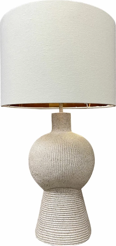 Llambë tavoline Capelle, polirezine, ngjyrë e bardhë e zbehtë, 30.7x30.7x55cm