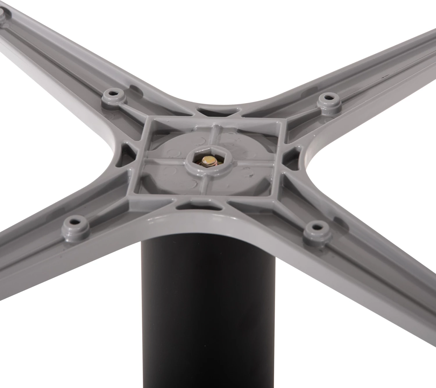 Bazë tavoline alumini, FH476.20, rrumbullake, ngjyrë gri, 48x48cm, kryq Φ45Χ73Hcm