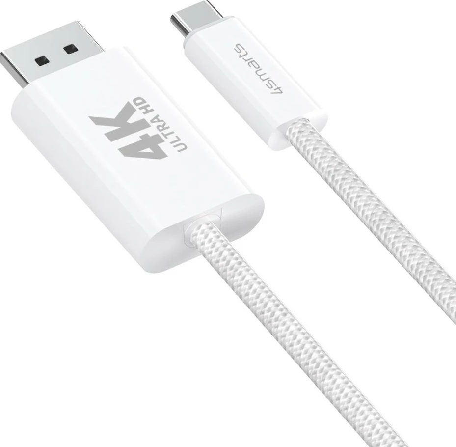Kabllo USB-C në DisplayPort 4smarts 540958, 2 m, e bardhë