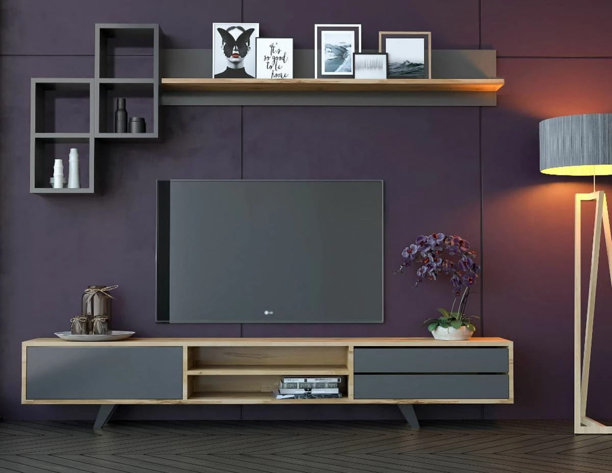 Njësi TV Skye Decor, anthracite dhe lis, RB-046