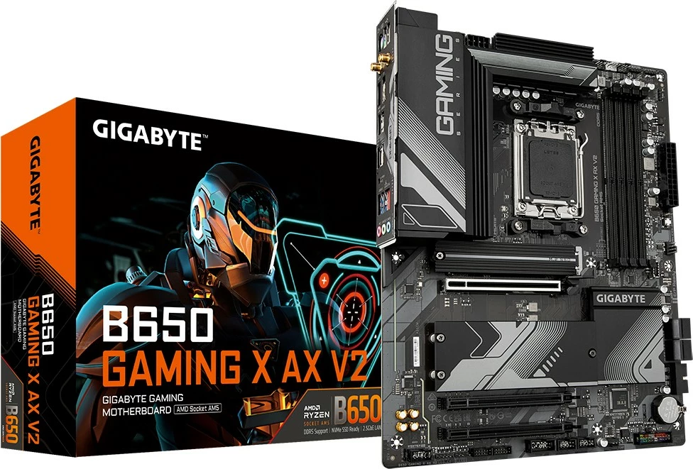 Pllakë amë Gigabyte B650 GAMING X AX V2, Socket AM5, ATX, 4x DDR5, Wi-Fi 6E, E zezë