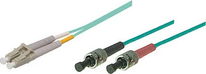 Kabllo patch fibër optike GoodConnections OM3 Duplex LC-ST, 1m, LSZH, aqua