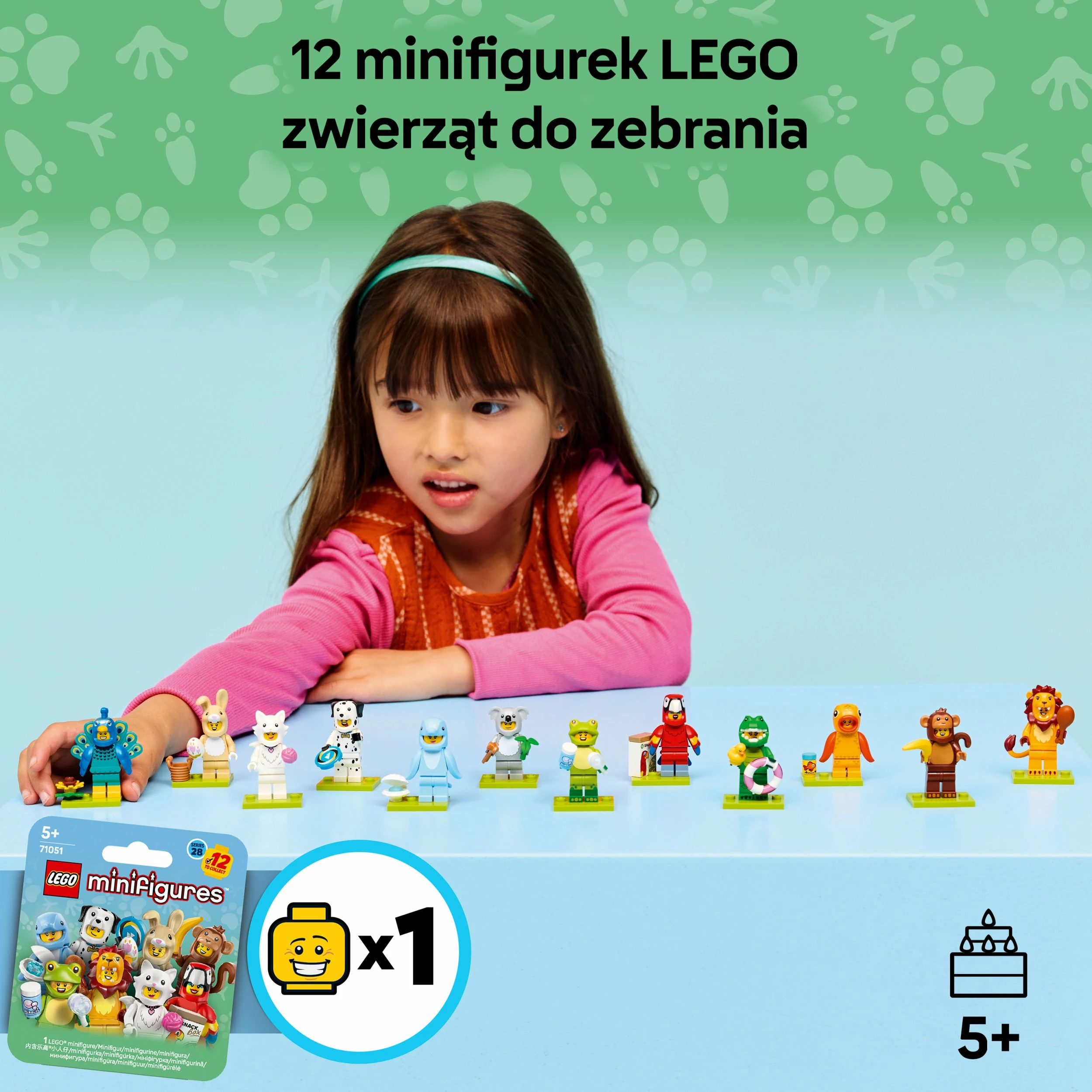 Minifigurë koleksionuese LEGO Minifigures Series 28 Animals 71051, mystery box (1 copë)