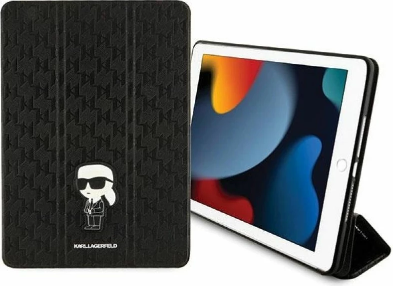 Kapak iPad Karl Lagerfeld Saffiano Monogram Ikonik, i zi