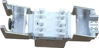 Keystone jack rrjeti EQUIP Cat6A Slim, RJ-45 female, tool-free, shielded, 10GBase-T, set 8 copë, argjendtë