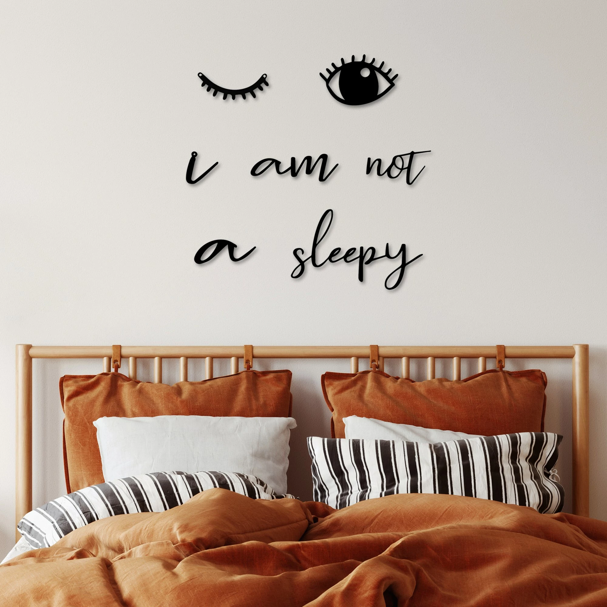 Aksesor dekorativ metalik për mur, Wallity, Not Sleepy