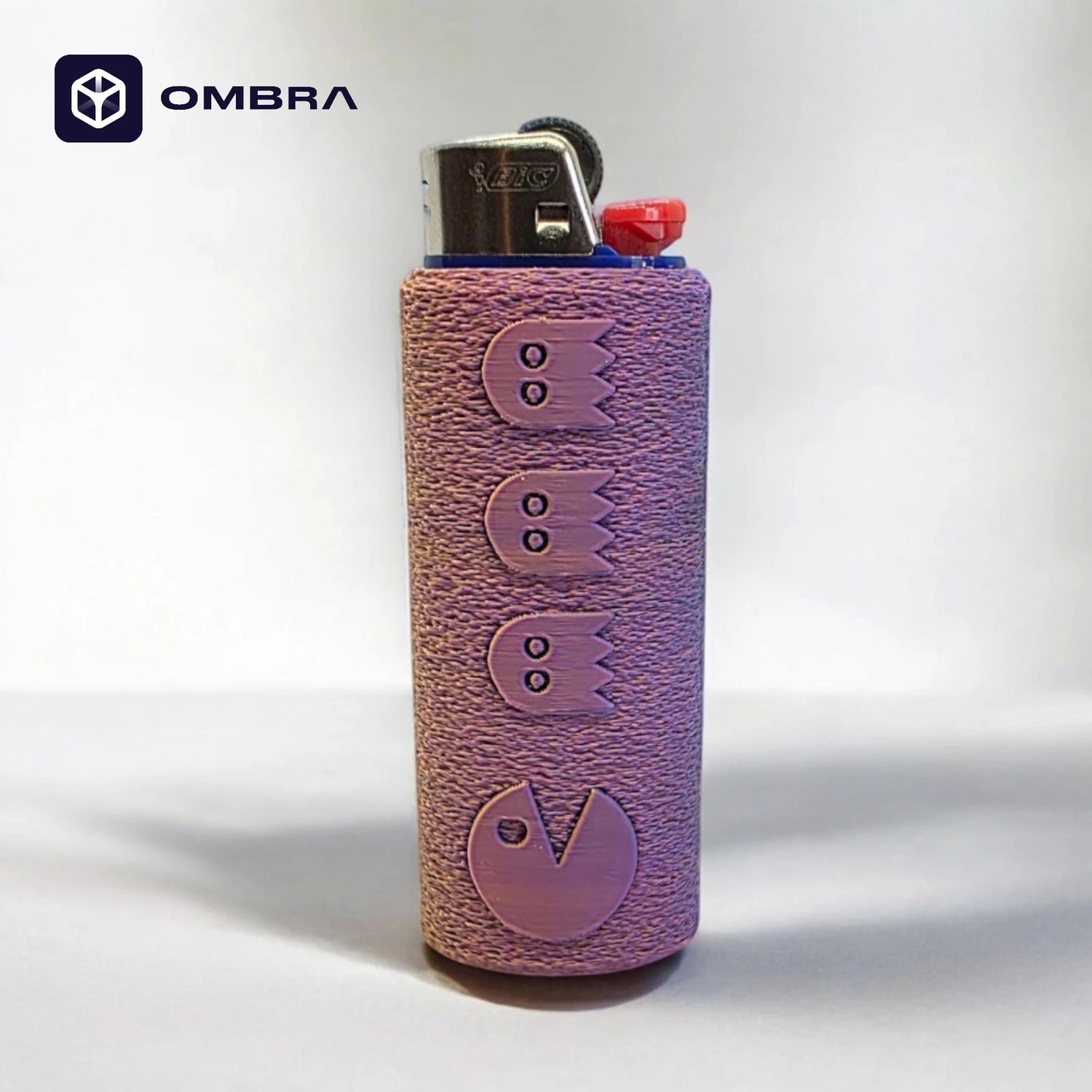 Mbajtëse për çakmak BIC, dizajni "Pac man Case", e pembe