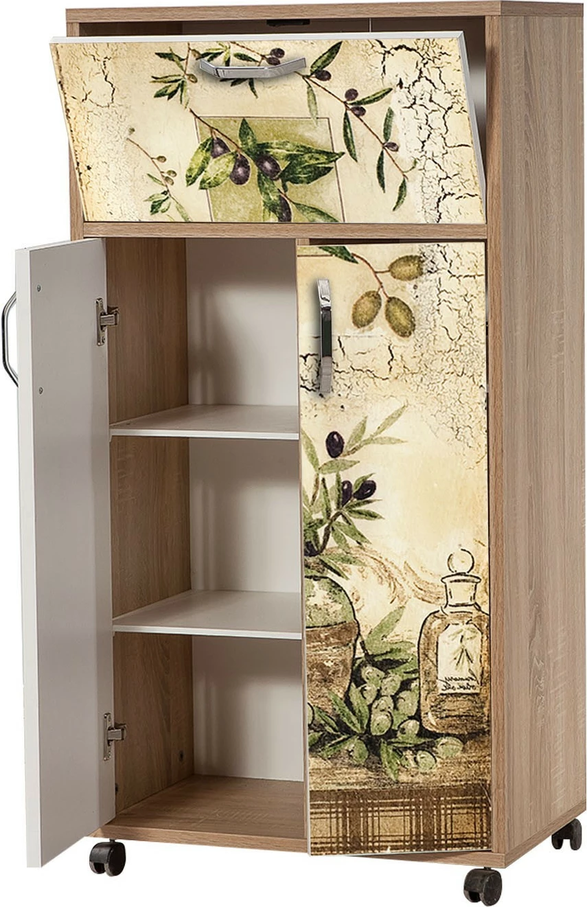 Dollap multifunksional Hanah Home, kiler, ngjyrë sonoma oak, 60x116x36 cm