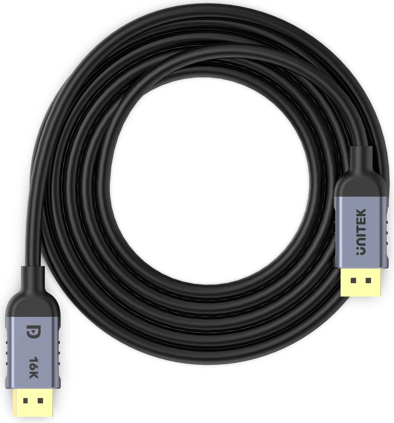 Kabëll Unitek DisplayPort 2.1 8K@120Hz 1,5m, ngjyrë zi-argjendtë