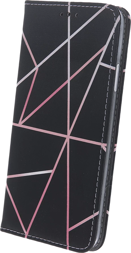 Mbështjellës flip ONASI Mystic për Samsung Galaxy A03 LTE A035, PU, me magnet, stand, xhep për kartë, zi me vija rozë