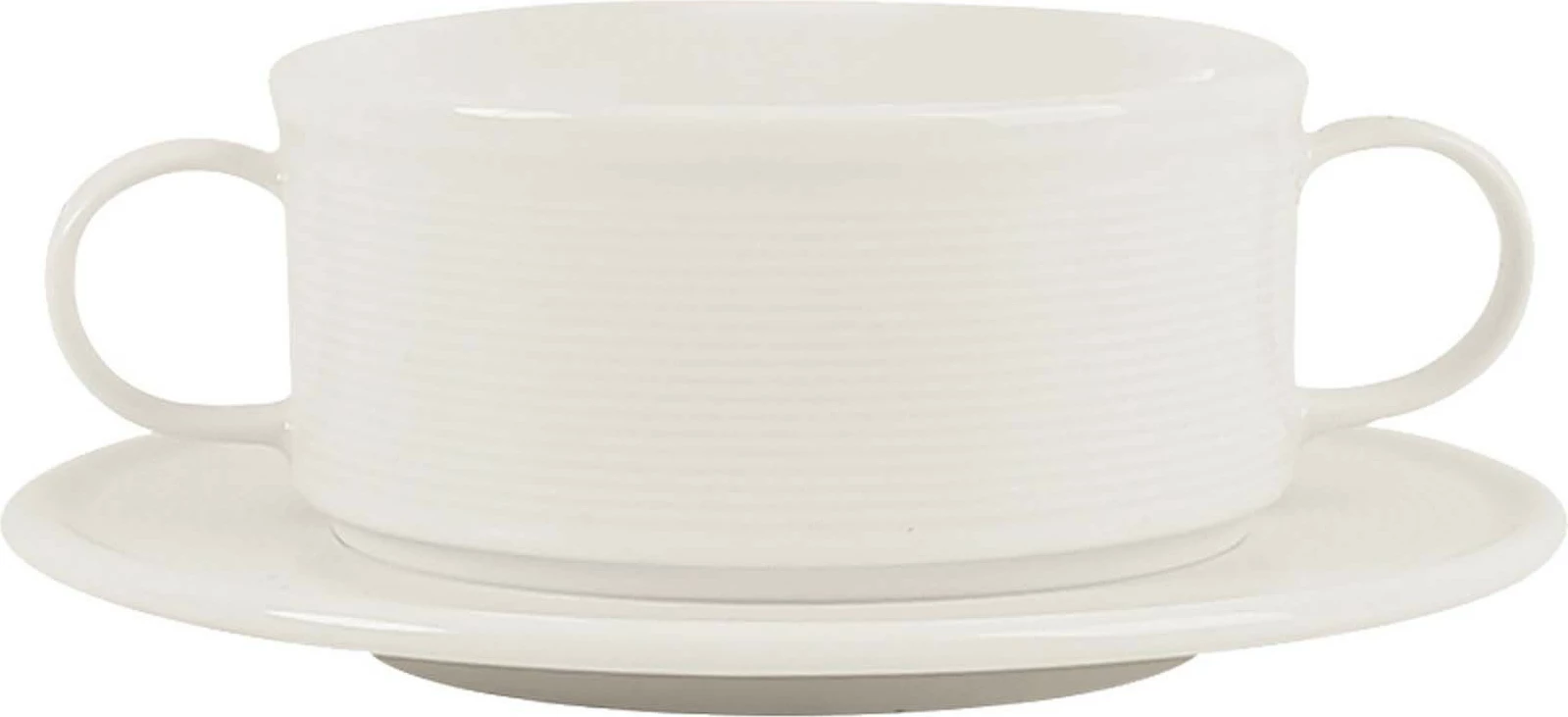 Tas supe Porland Line 110mm 275ml porcelan, krem, set 6 copë