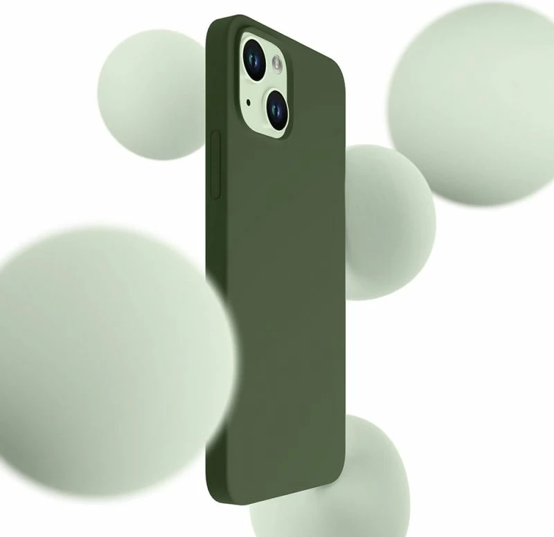 Kapak telefoni 3mk Hardy Silicone MagCase për iPhone 15 Plus, i gjelbër