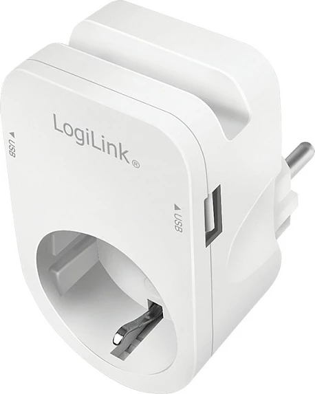 Karikues USB-A LogiLink 17W 2-port, 2x USB-A, prizë CEE 7/3, i bardhë