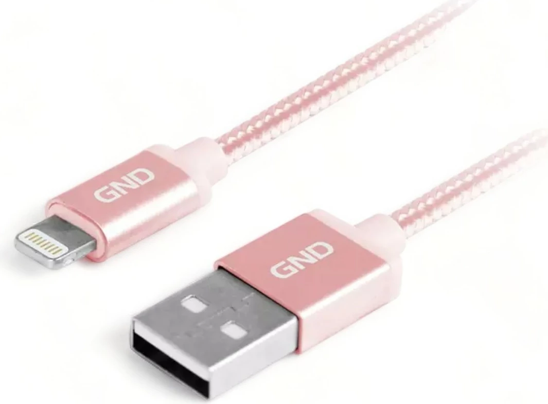 Kabllo Usb GND GNDLIGHTN100MM09 (Pembe, 1m)