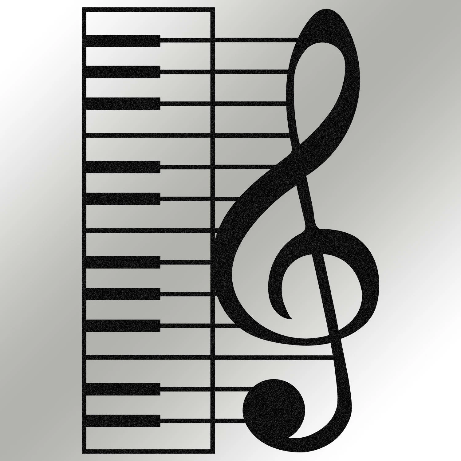 Aksesor dekorativ metalik për mur, temë muzikore, Wallity, ngjyrë e zezë