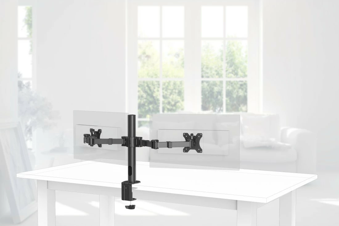 Mbajtës monitori tavoline Hama 118494, 2 krahë, 13-35 inç, i zi