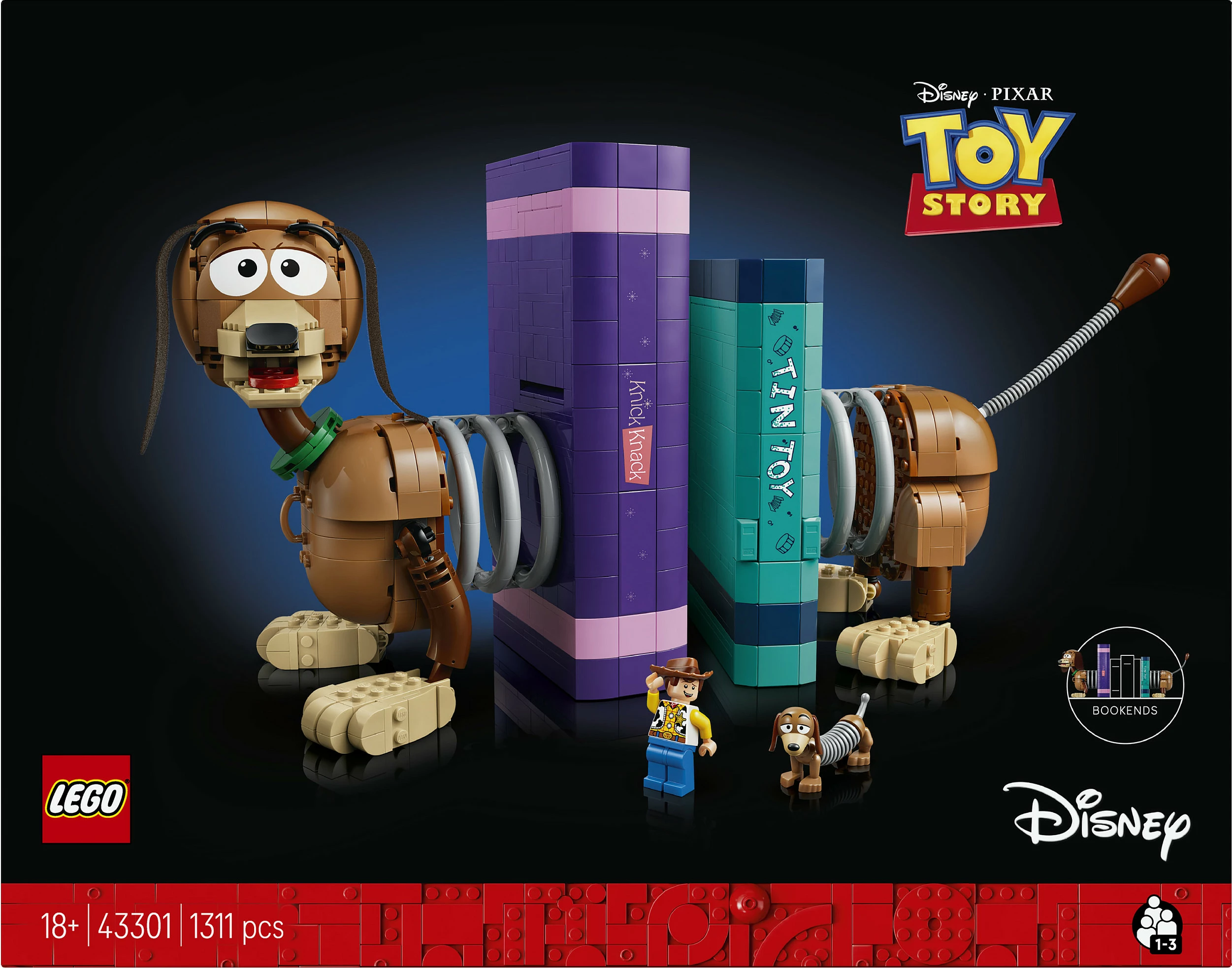 Set ndërtimi LEGO Disney Pixar Toy Story 43301 Slinky Dog Bookends, 1311 pjesë, 18+, shumëngjyrësh