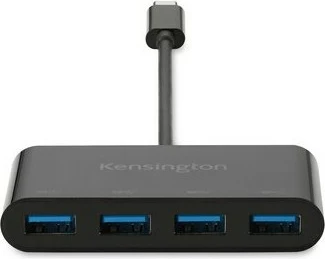 USB hub Kensington CH1200, 4 porta, USB-C 10Gbps, e zezë