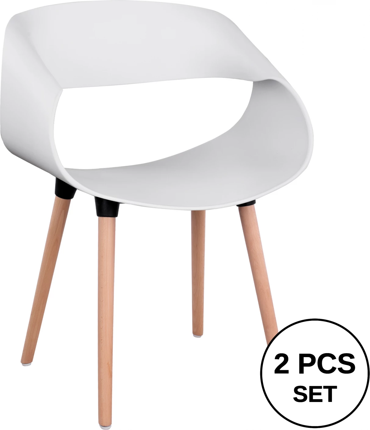 Karrige me krahë polipropileni Maggie FH8600.01 ngjyrë e bardhë 59x53x80 cm, set prej 2 copë