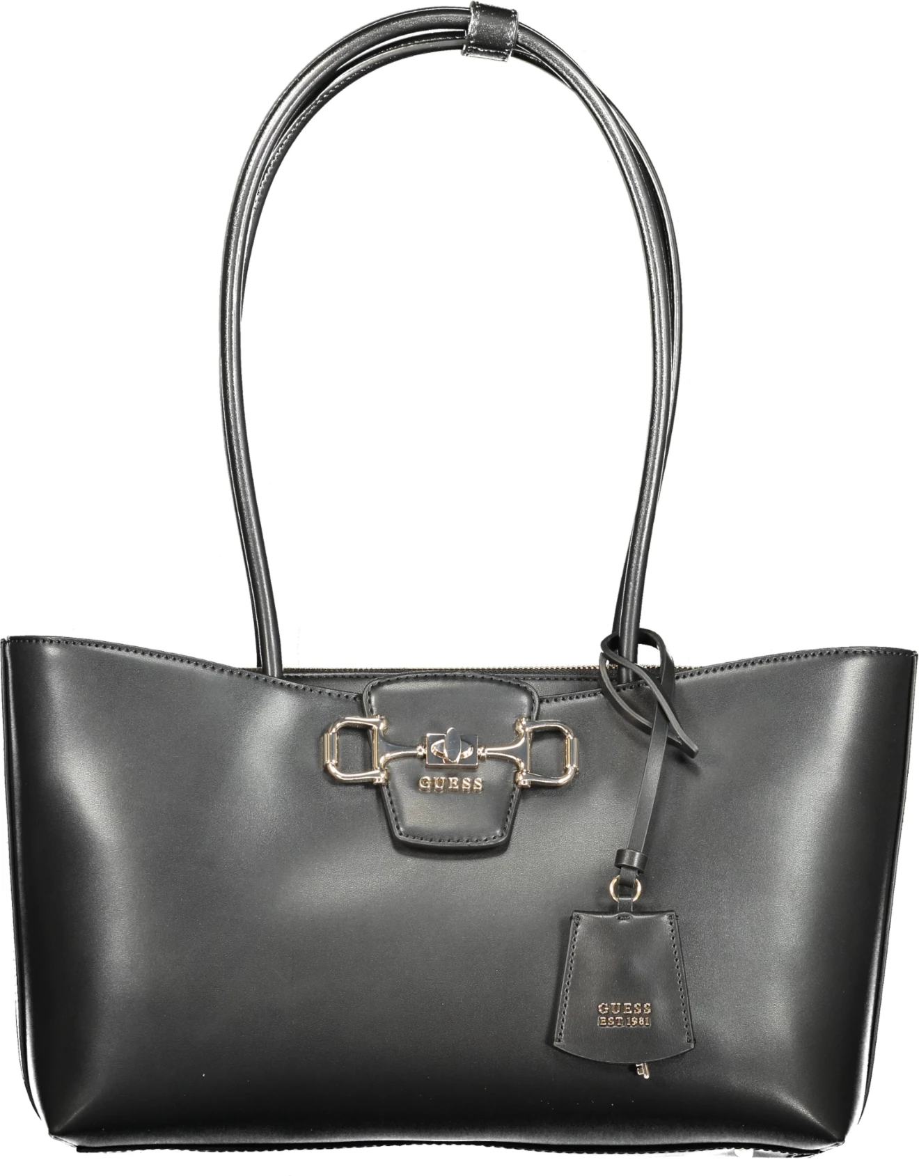 Çantë dore GUESS JEANS Janie femra, e zezë