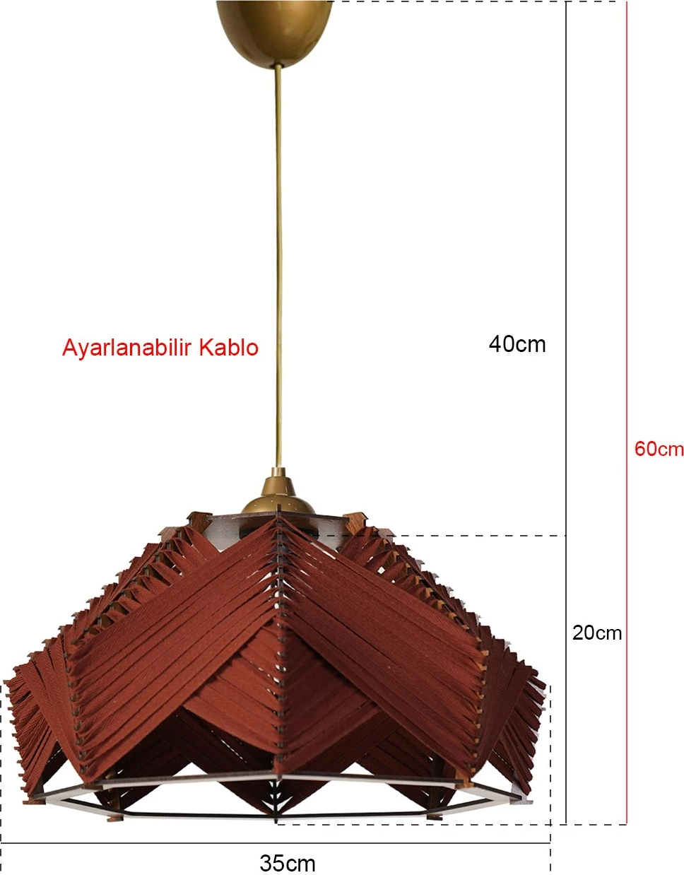 Llambë tavani Opviq, ngjyrë e kuqe pllake, YL237