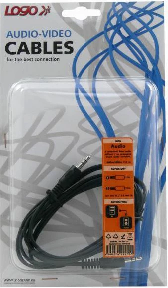 Kabllo audio Jack 3.5mm Logo 29250 1.5m e zezë