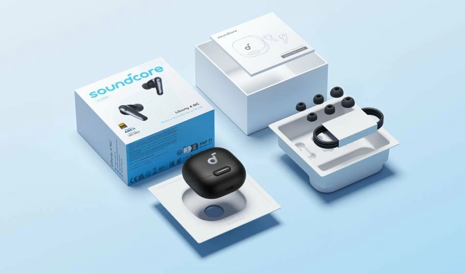 Kufje Anker Soundcore Liberty 4 NC (A3947G11), Bluetooth 5.3, ANC, 50h, me kuti karikimi, të zeza