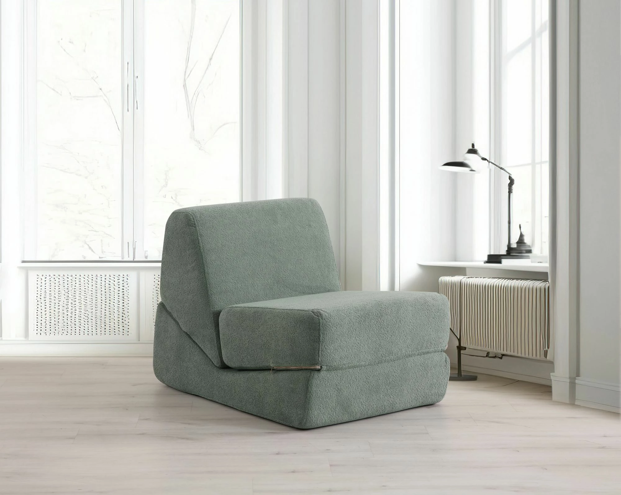 Krevat-kolltuk një vendësh Atelier del Sofa, Origami, ngjyrë e gjelbër