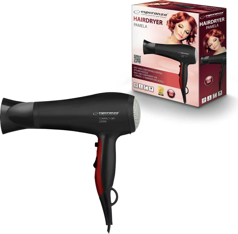 Tharëse për flokë Esperanza EBH004K, 2200 W, e zezë
