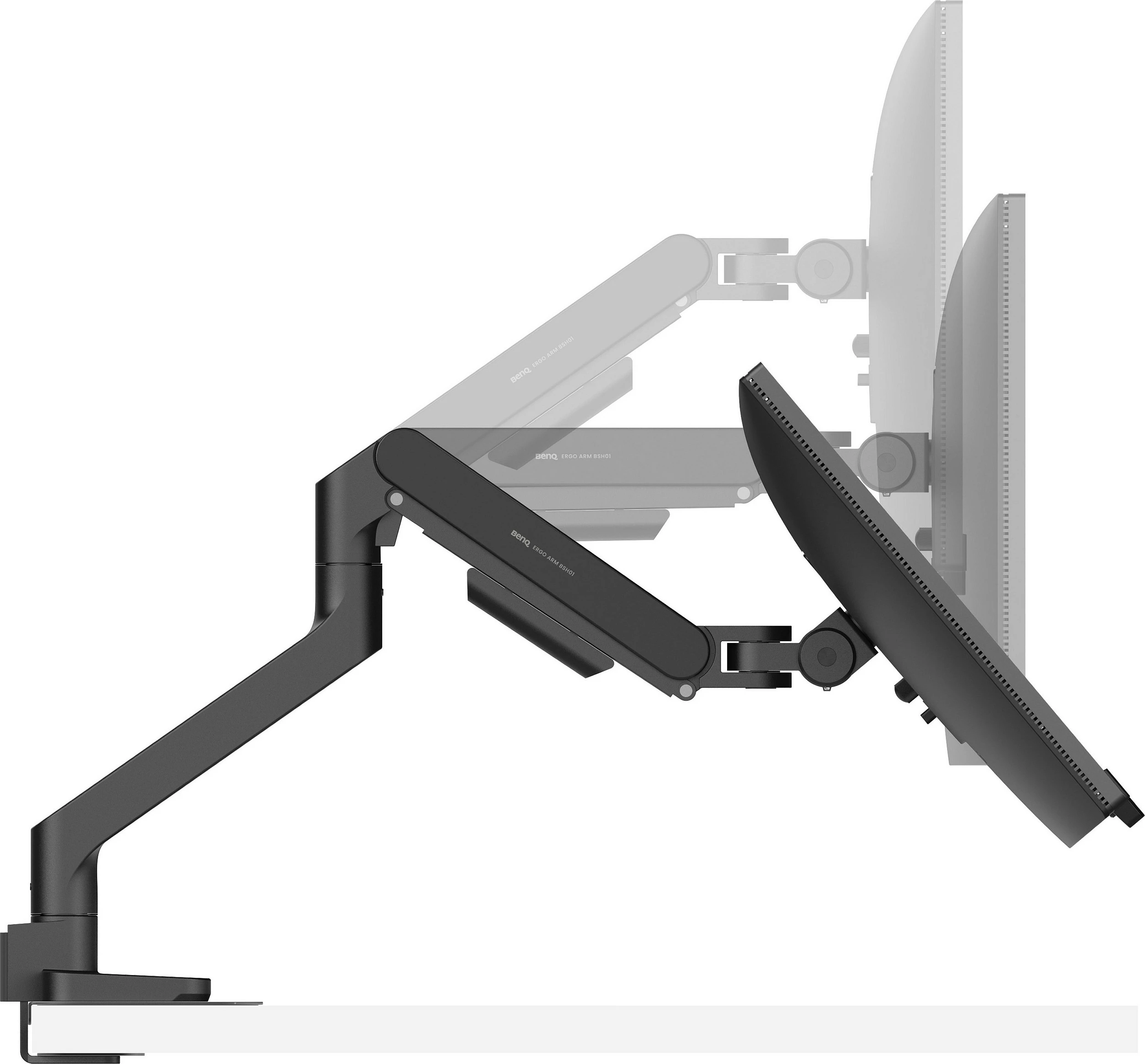 Mbajtëse monitori BenQ Ergo Arm BSH01, për tavolinë Clamp/Grommet, 17-45", VESA 75x75/100x100, 20 kg, e zezë