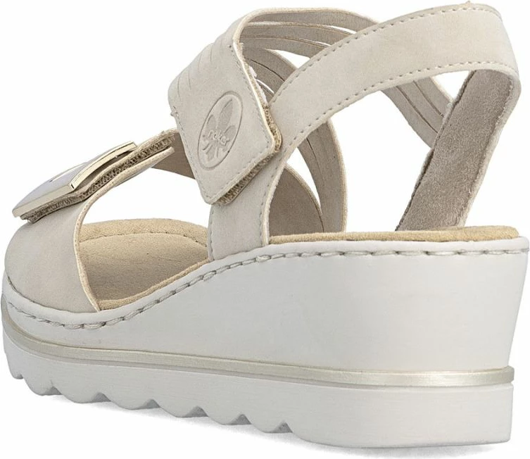 Sandale platforme femra Rieker 67410-62, bezhë