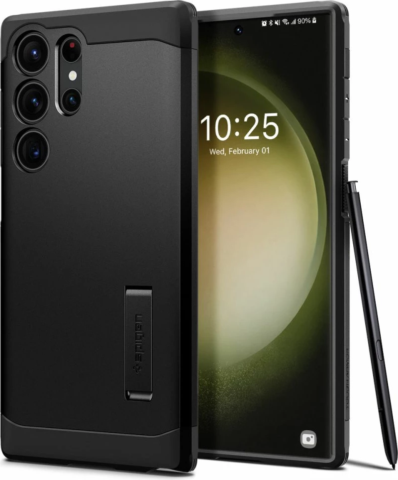 Mbështjellës Spigen Tough Armor për Samsung Galaxy S23 Ultra, i zi