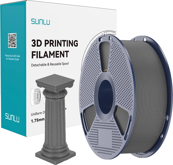 Filament 3D Sunlu PLA H-S Mar AC PLA High-Speed Marble 1.75 mm, gri beton