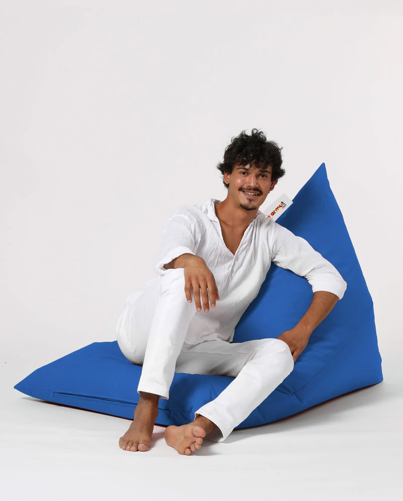 Qese e madhe për ulje në kopsht, ngjyrë kaltër, Atelier del Sofa, Pyramid Big Bed Pouf