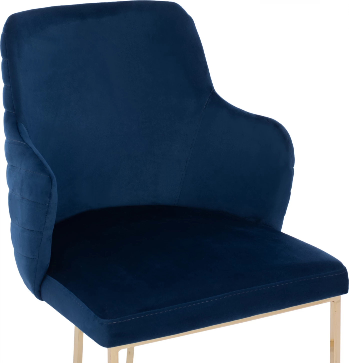 Karrige me krahë “SOLANA” FH9275.08 kadife blu me këmbë metali ngjyrë ari 54x63x87H cm., set prej 2 copë