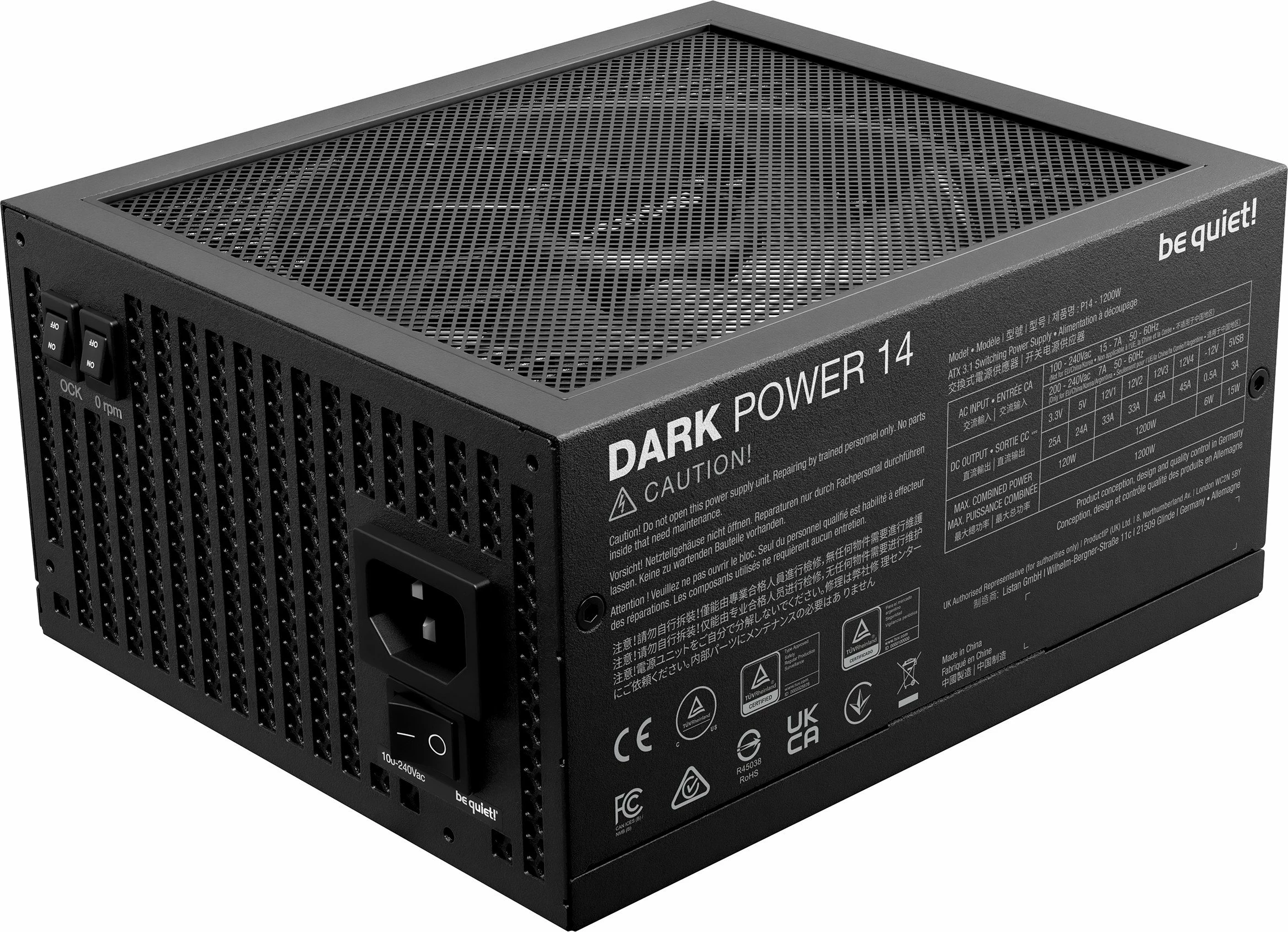 Furnizues rryme be quiet! Dark Power 14 1200W ATX 3.1 80 Plus Titanium full modular, i zi