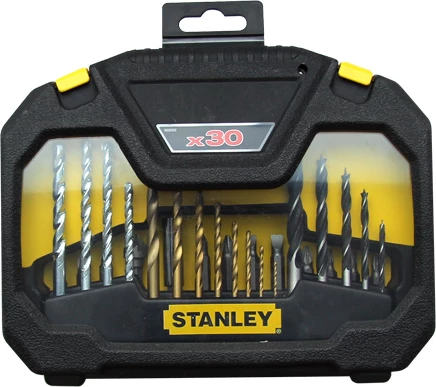 Set shpuesash dhe bita Stanley STA7183, veshje titani, 30 copë, me kuti