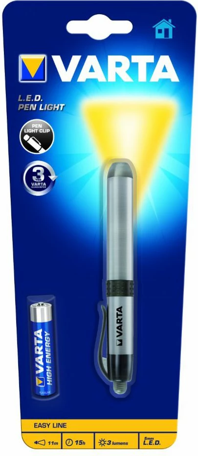 Llambë stilolapsi Varta Pen Light 16611, LED, 1xAAA, çelik