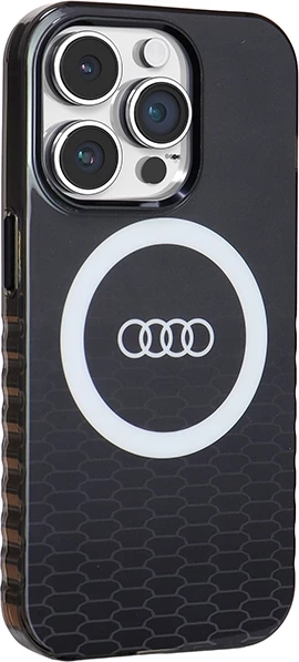Mbështjellës Audi IML Big Logo MagSafe për iPhone 14 Pro, i zi
