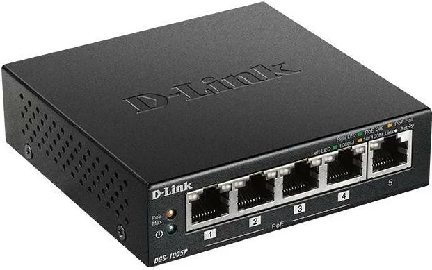 Switch D-link DGS-1005P/E, 5 porte, PoE, i zi