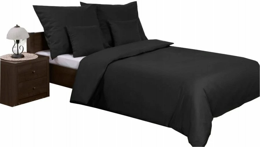 Set shtrati saten Multitex SM 160x200, 100% pambuk, 3 copë, i zi