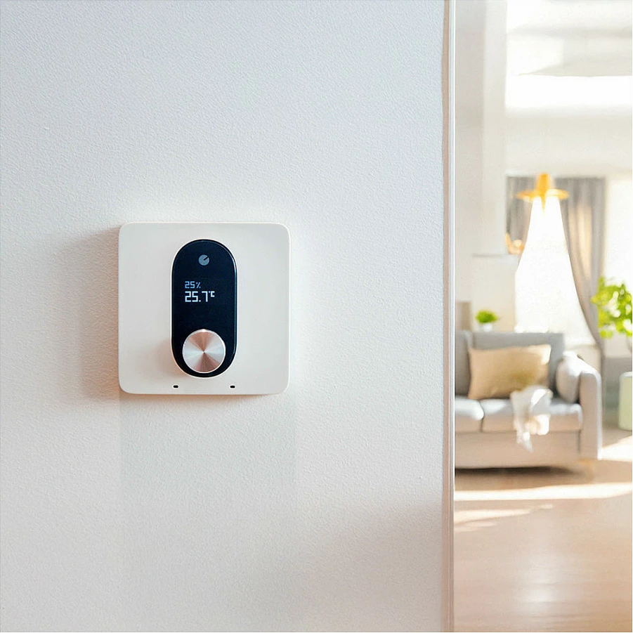 Termostat smart Shelly ST1820 për ngrohje në dysheme, Wi‑Fi + Bluetooth, i bardhë