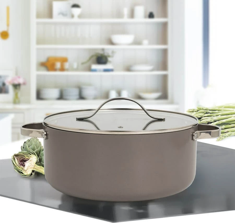 Tenxhere Maestro MR-4009-24 me kapak, 24 cm, 4.1 L, Gri