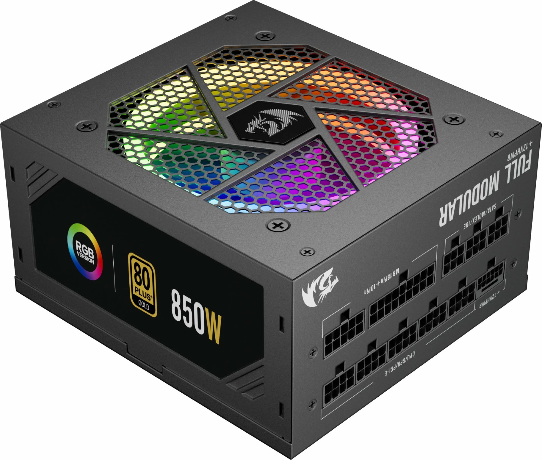 Furnizues rryme ATX Redragon GC-PS007-1-V2 850W 80 Plus Gold, plotësisht modular, RGB, i zi